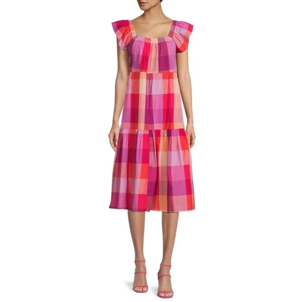 Time and Tru Women's Tiered plaid Dress